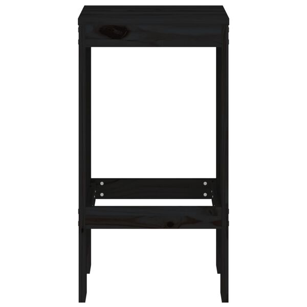 vidaXL Stołki barowe, 2 szt., czarne, 40x36x75 cm, drewno sosnowe