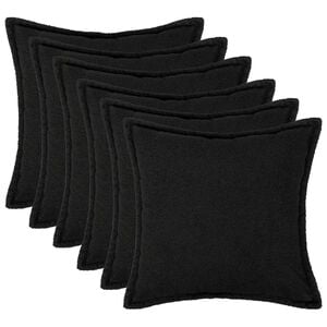 vidaXL Poszewka na poduszkę 6 pcs HOUTEN Czarny 30 x 30 cm Boucl&eacute;