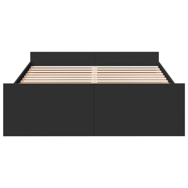 vidaXL Rama łóżka z szufladami, czarna, 140x190 cm