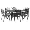 vidaXL Zestaw do jadalni w ogrodzie 7 pcs Czarny Aluminium