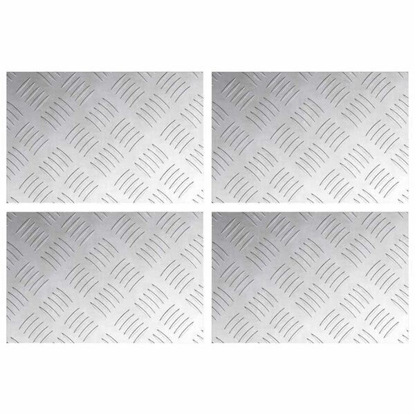 vidaXL Stopień Prostokątny 4 pcs Srebrny 30 x 20 cm Aluminium