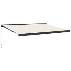 vidaXL Zwijana markiza, kremowa, 4,5x3 m, tkanina i aluminium