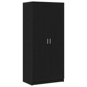 vidaXL Garderoba Czarny Dąb 80 x 50,5 x 180 cm Drewno inżynieryjne