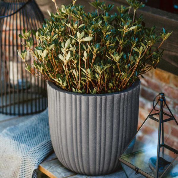 Capi Owalna donica Urban Tube, 35x34 cm, ciemnoszara