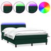 vidaXL Ł&oacute;żko kontynentalne z materacem i LED, ciemnozielone, 160x220 cm
