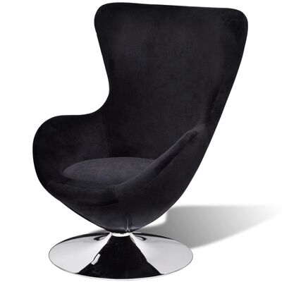 vidaXL Fotel o owalnym kształcie, czarny