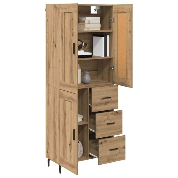 vidaXL Highboard 2 pcs Dąb rzemieślniczy Materiał drewnopochodny