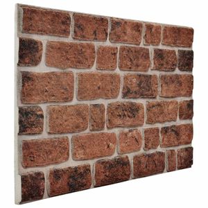 vidaXL Panele ścienne 10 szt. 100 x 50 cm Brązowa Cegła Pianka EPS
