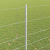 vidaXL Ogrodzenie z słupkiem Srebrny 1,6 x 25 m Stal