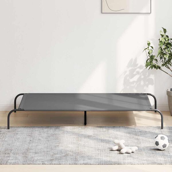 vidaXL Podwyższone legowisko dla psa Szare Tkanina Oxford i stal