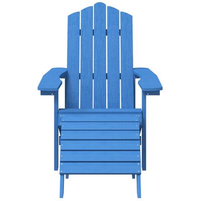 vidaXL Krzesło Adirondack z podnóżkiem, HDPE, morski błękit