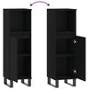 vidaXL Szafka łazienkowa, czarna 30x30x100 cm, materiał drewnopochodny