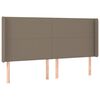 vidaXL Zagł&oacute;wek do ł&oacute;żka z LED, taupe, 203x16x118/128 cm, tkanina