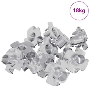 vidaXL Nakrętka T-z z ząbkami 7200 pcs Srebrny M6 mm Stal