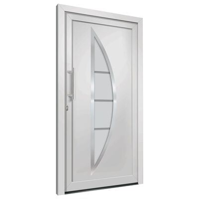 vidaXL Drzwi wejściowe zewnętrzne, białe, 88 x 200 cm