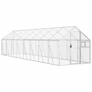 vidaXL Woliera, srebrna, 1,79x8x1,85 m, aluminium