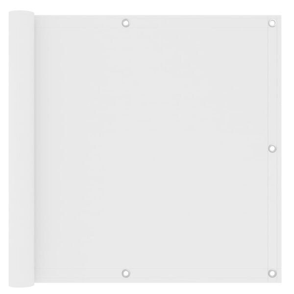 vidaXL Parawan balkonowy, biały, 90x500 cm, tkanina Oxford