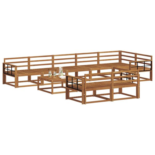 vidaXL Zestaw sof na zewnątrz 9 pcs Naturalny Lite Drewno Akacji