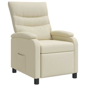 vidaXL Fotel recliner kremowy Ekosk&oacute;ra