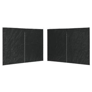 vidaXL Ścianki boczne do namiotu, 2 szt., z suwakiem, PE, antracytowe