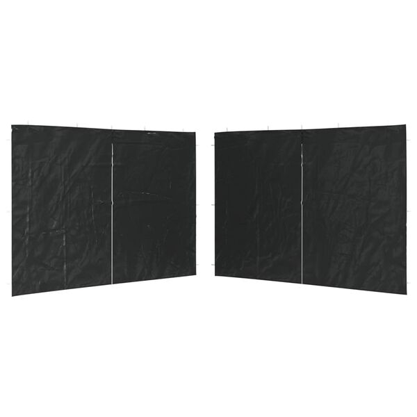 vidaXL Ścianki boczne do namiotu, 2 szt., z suwakiem, PE, antracytowe