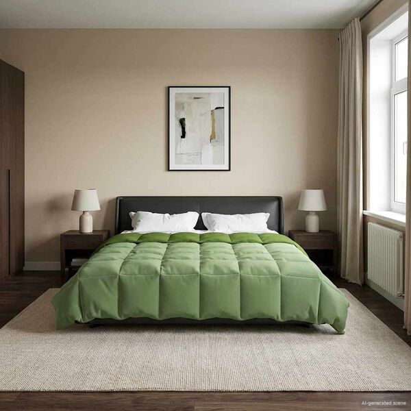 vidaXL Letni Kołdra Kwiłtowany Zielony 200 x 200 cm Mikrofibra