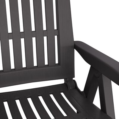 vidaXL Rozkładane krzesła ogrodowe, 2 szt., antracytowe, PP