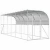 vidaXL Kurnik przy ścianie srebrny 600 x 150 x 215 cm Stal ocynkowana
