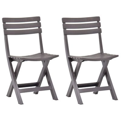 vidaXL Składane krzesła ogrodowe, 2 szt., plastikowe, mokka