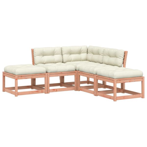 vidaXL 5-cz. zestaw wypoczynkowy do ogrodu, z poduszkami, daglezja