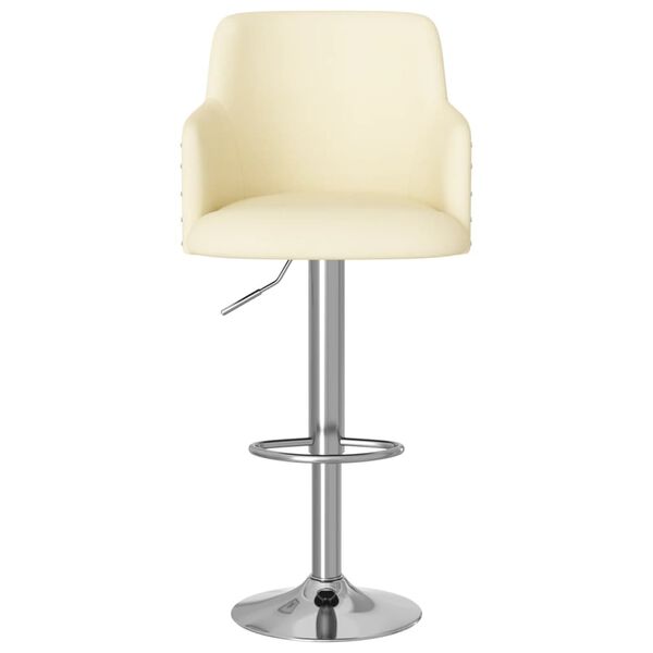 vidaXL Stołki barowe, 2 szt., kremowe, tapicerowane tkaniną
