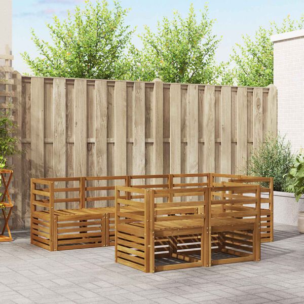 vidaXL Zestawy sof 7 pcs Naturalny Lite Drewno Akacji