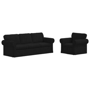 vidaXL Sofa 2 pcs Czarny