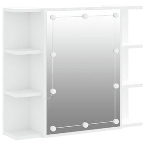 vidaXL Szafka z lustrem i oświetleniem LED, biała, 70x16,5x60 cm