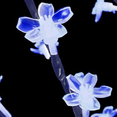 vidaXL Drzewko świecące na niebiesko, 128 LED, kwiat wiśni, 120 cm