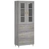 vidaXL Witrynka szary dąb sonoma 69,5x34x180cm materiał drewnopochodny