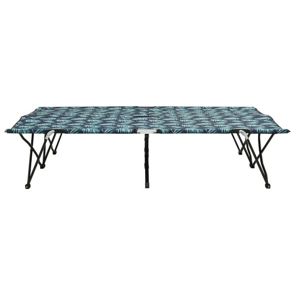 vidaXL Dwuosobowy leżak, składany, wzór w liście, stal