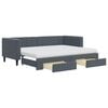 vidaXL Sofa rozsuwana z szufladami, ciemnoszara, 80x200 cm, aksamit