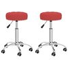 vidaXL Obrotowe krzesła stołowe, 2 szt., winna czerwień, obite tkaniną