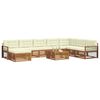 vidaXL Zestawy sof 9 pcs Naturalny i Kremowy Lite Drewno Akacji