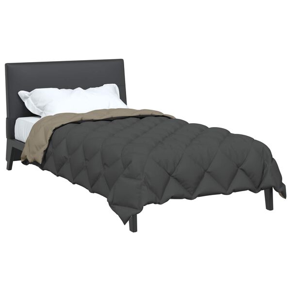 vidaXL Zimowa Kołdra Jasnoszary i antracytowy 140 x 220 cm Mikrofibra