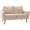 vidaXL 2-osobowa sofa, kremowa, tapicerowana tkaniną