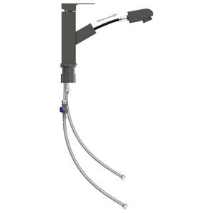 vidaXL Bateria umywalkowa z wyciąganą wylewką, szara, 157x172 mm