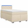 vidaXL Ł&oacute;żko Box Spring z materacem i LED kremowy 120 x 200 cm tkanina