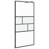 vidaXL Ściana prysznicowa typu walk-in Czarny 100 x 195 x 0,5 cm
