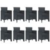 vidaXL Zestaw do jadalni w ogrodzie 9 pcs Antracyt polipropylen
