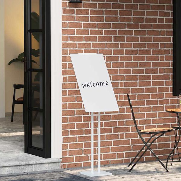 vidaXL Stoiska na targi 2 pcs Biały 26,5 x 26,5 x 150 cm Stal