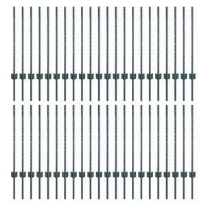 vidaXL Słupek ogrodzeniowy. 44 pcs Zielony 120 cm Stal