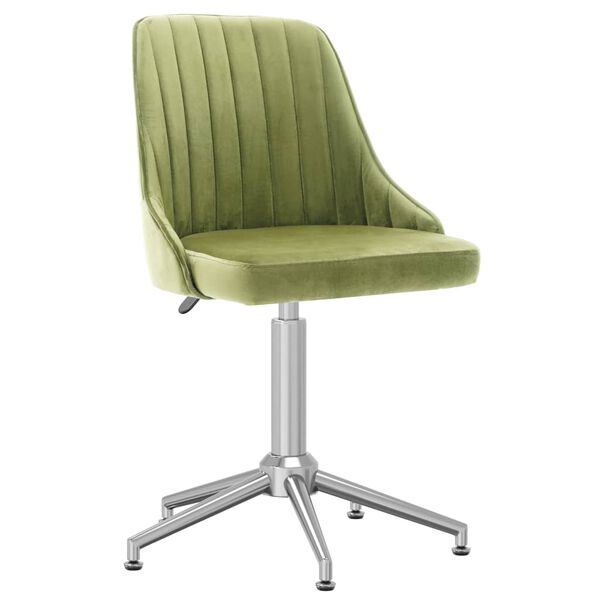 vidaXL Obrotowe krzesła stołowe, 4 szt., jasnozielone, obite aksamitem