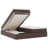 vidaXL Rama ł&oacute;żka otomana z materacami, brązowa, 200x200 cm, ekosk&oacute;ra